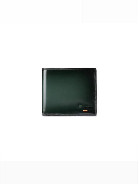Santoni Green leather wallet