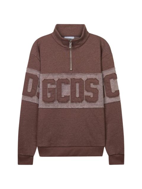 GCDS Gcds Logo-appliqué Half-zip Sweatshirt