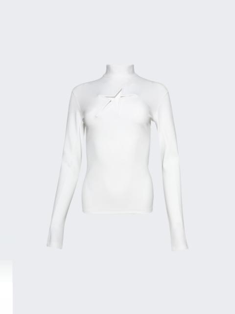 MUGLER Long-sleeved Star Top Off-white