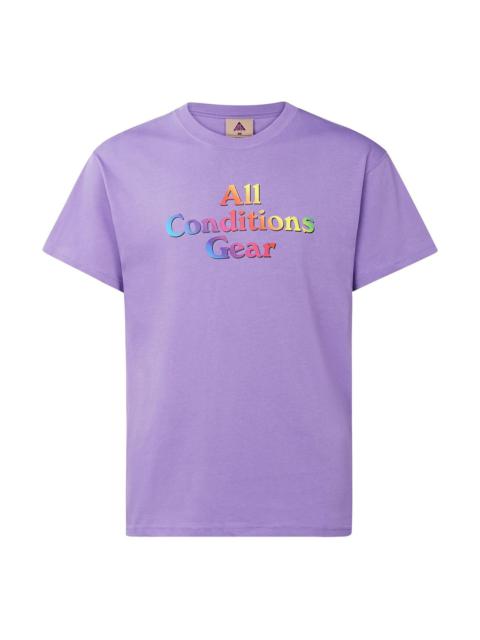 Nike Nike ACG Alphabet Logo Casual Short Sleeve Couple Style Purple CV7548-583