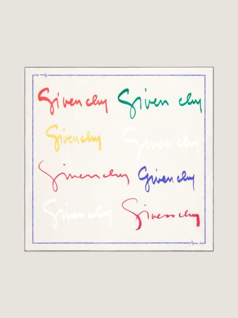 Givenchy SQUARE IN SILK WITH MULTICOLORED GIVENCHY SIGNATURE