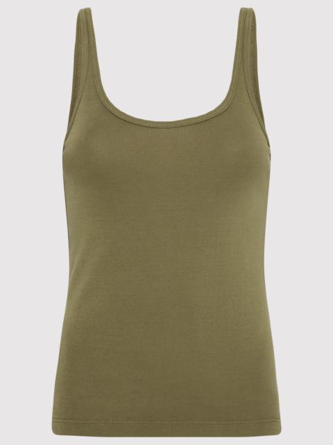 ST. AGNI Organic Cotton Slim Scoop Tank - Olive