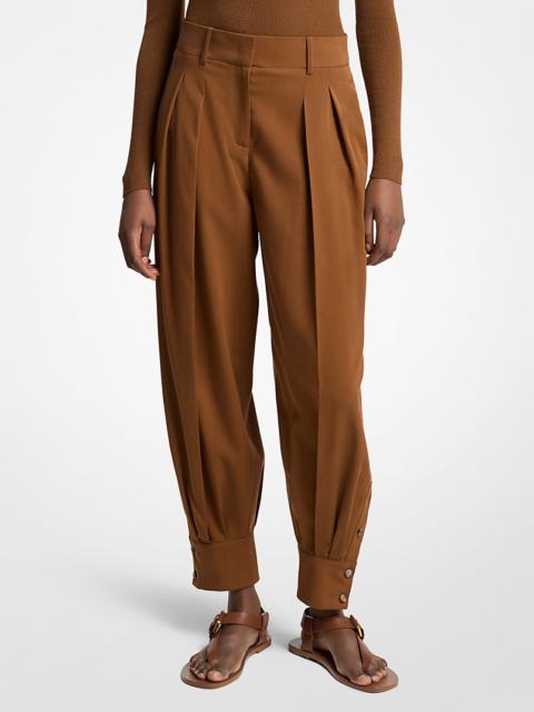MICHAEL KORS COLLECTION Silk Gabardine Cuffed Carrot Trousers