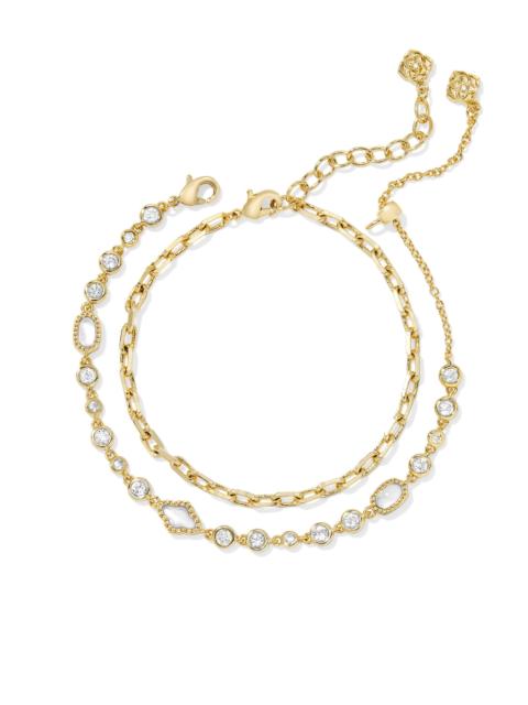 KENDRA SCOTT Mini Elisa and Abbie Gold Set of 2 Delicate Chain Bracelets