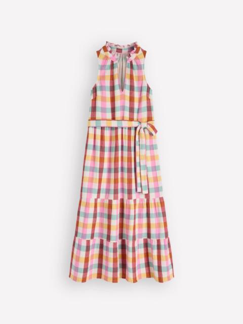 BODEN Viv Double Cloth Maxi Dress-Multi Check
