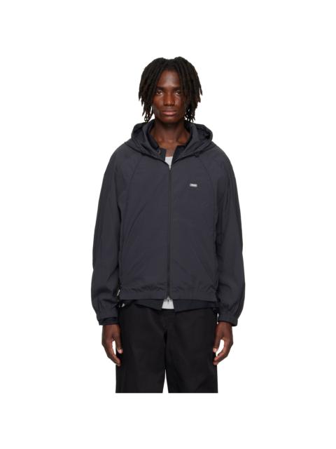 AMOMENTO Gray Nylon Hooded Jacket