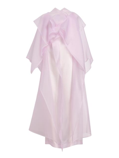 Santiana Ruffled Crepe Midi Dress pink