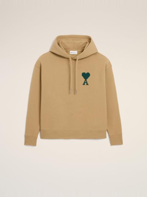 AMI Paris BEIGE COTTON AMI DE COEUR HOODIE