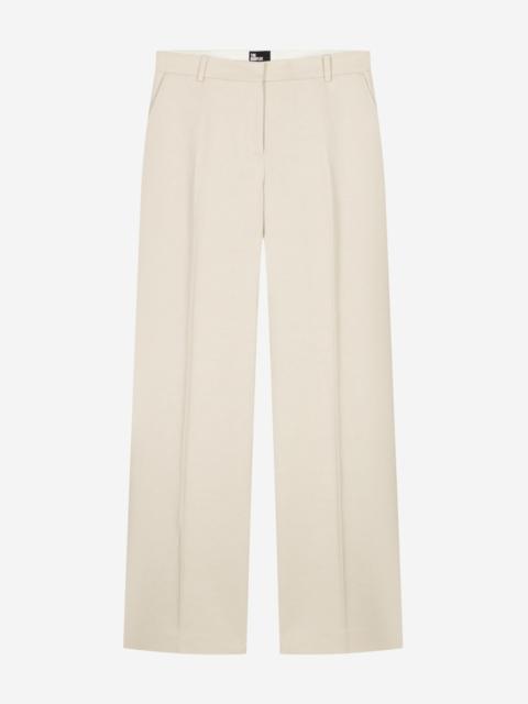 The Kooples WIDE-LEG PANTS IN BEIGE LINEN AND COTTON