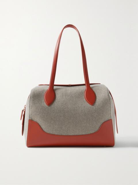 Loro Piana Happy Day large leather-trimmed felt tote Red