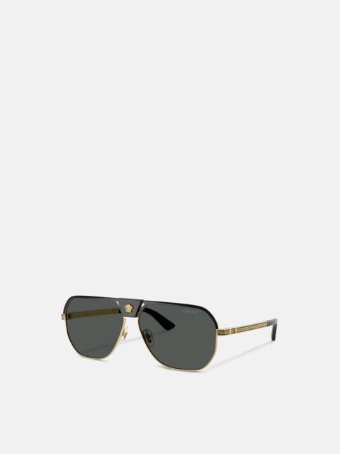 VERSACE Greca Flow Navigator Sunglasses