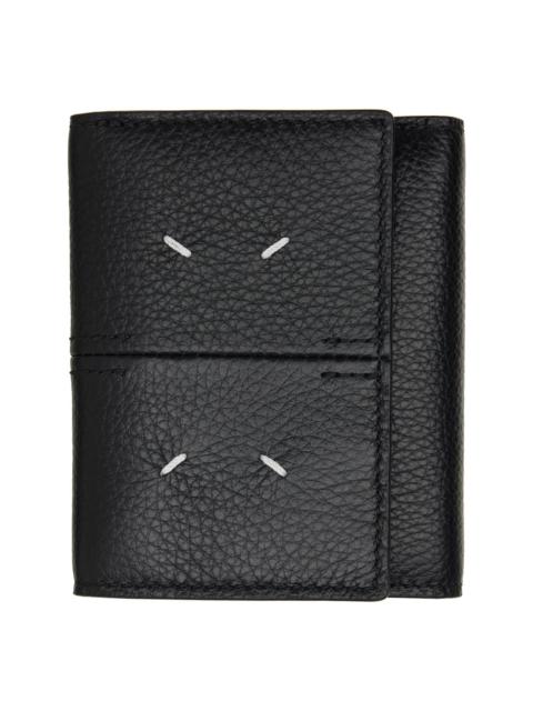 Maison Margiela Black Four Stitches Trifold Wallet
