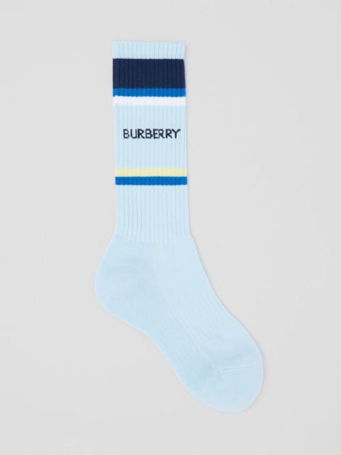 Burberry Logo Intarsia Technical Cotton Socks