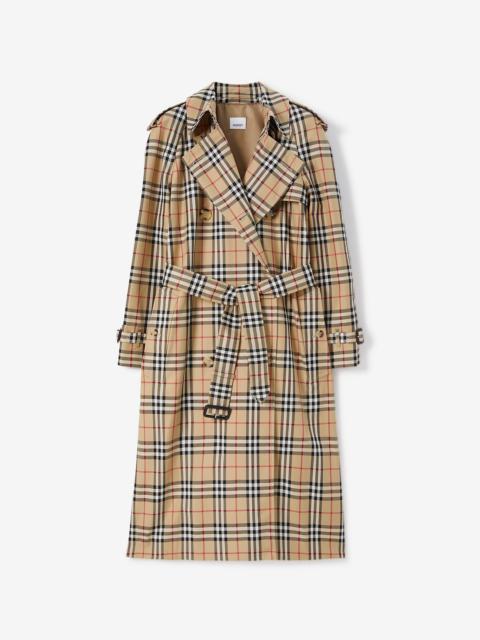 Burberry Check Cotton Gabardine Trench Coat