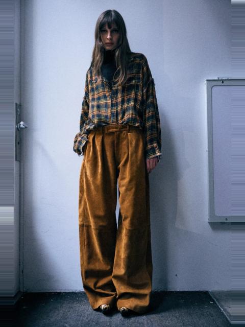 R13 Pleated Wide Leg Leather Pant