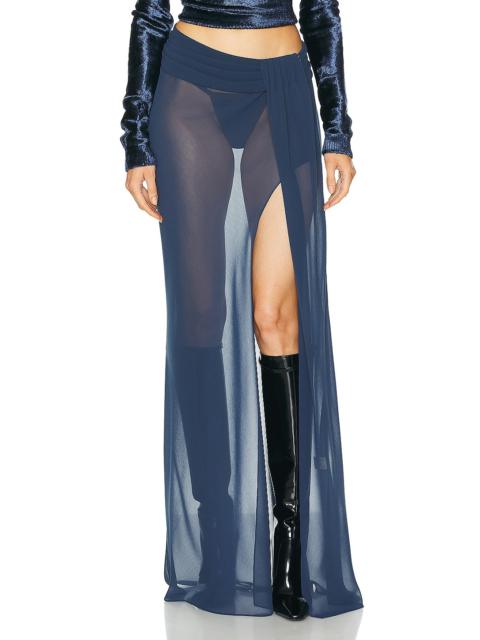Lightweight Georgette Asymmetric Waist Maxi Skirt