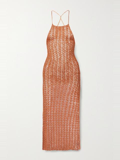 Cult Gaia Demi crochet-knit halterneck midi dress
