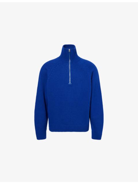 TOM FORD High-Neck Half-Zip Wool and Cashmere-Blend Jumper