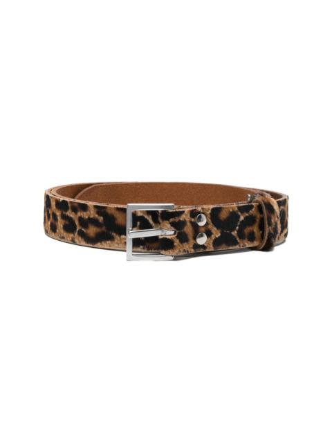 Martine Rose cheetah-print calf-hair belt