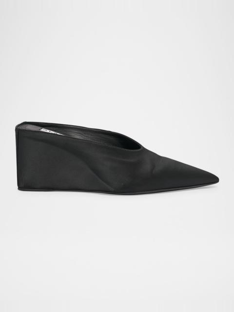 Alaïa Satin Wedge Mules