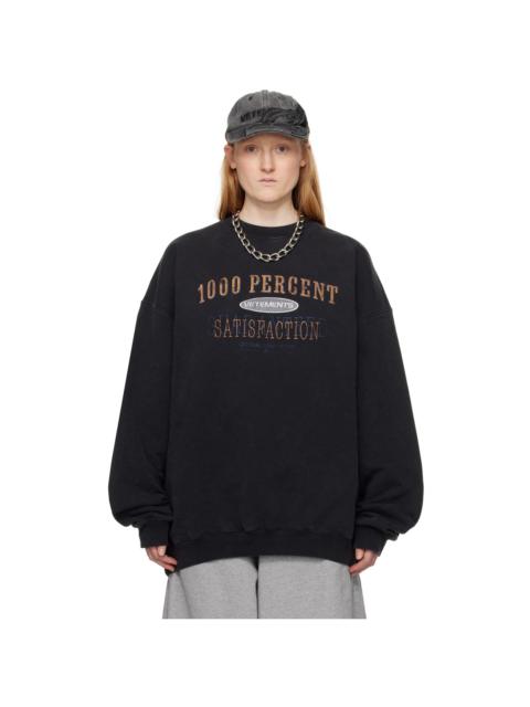 VETEMENTS Black '1000 Percent' Sweatshirt