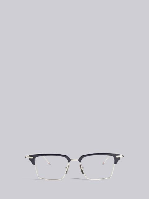 Thom Browne TB422 - Navy and Silver Wayfarer Eyeglasses