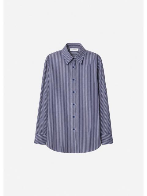 The Frankie Shop Peri Silk Shirt - Navy/White Stripe