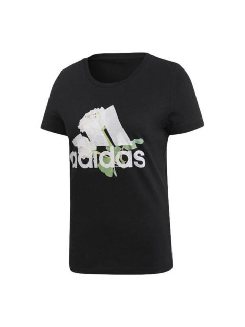 adidas (WMNS) adidas Must Haves Flower T-Shirt 'Black White' ED6160