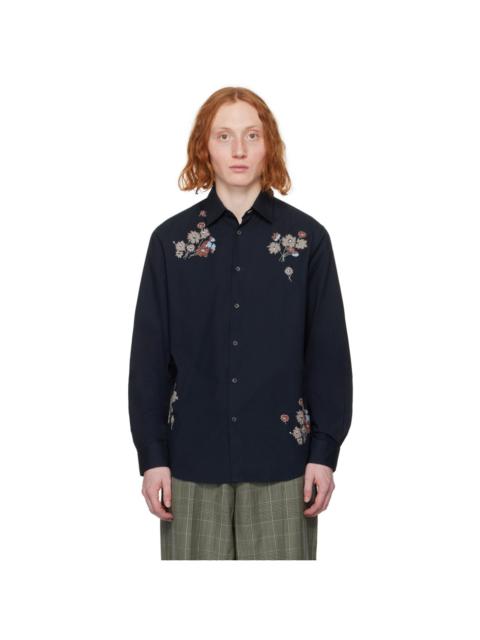 Navy Embroidered Shirt
