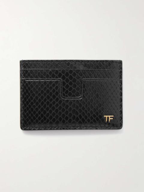 TOM FORD Snake-Effect Leather Cardholder