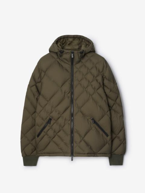 Burberry Check-stitch Nylon Doversgreen Puffer Jacket