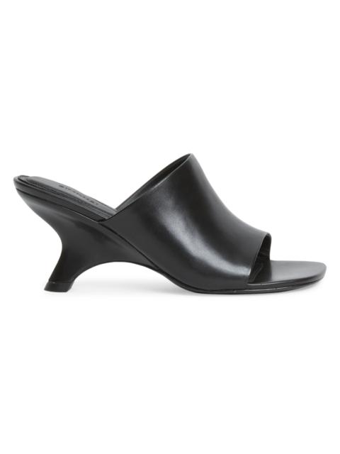 SIMKHAI Women's Shadow 75MM Mule Leather Sandals - Black