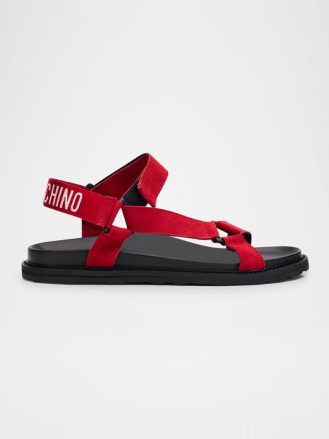 Moschino Men's Leather and Suede Sandals