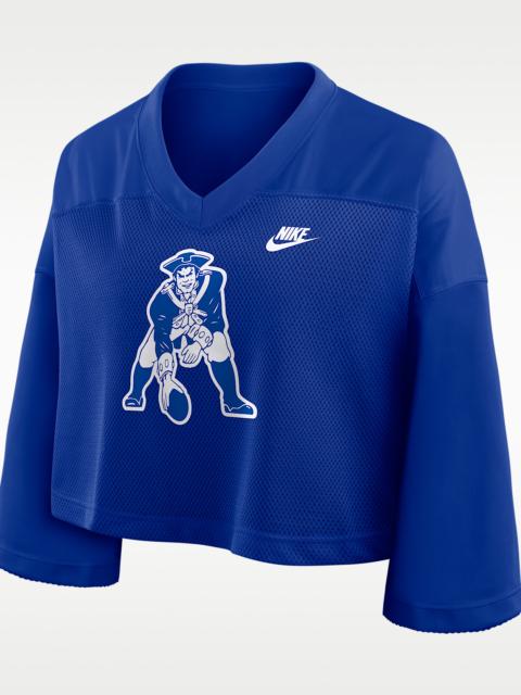 Nike New England Patriots Rewind Fashion Women's Nike Dri-FIT NFL Cropped Jersey