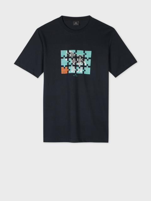 Paul Smith Navy 'Zebra Jigsaw' Print T-Shirt