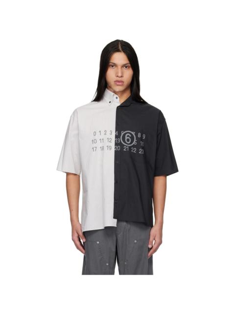 MM6 Maison Margiela White & Black Short-Sleeved Shirt