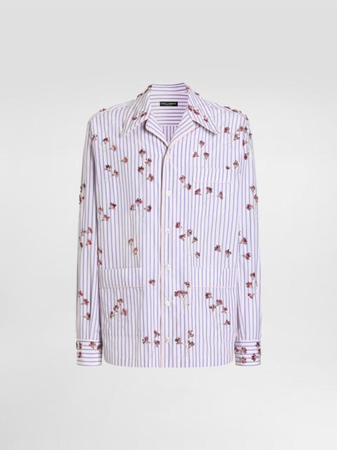 Dolce & Gabbana Cotton and silk vanity shirt with embroidery