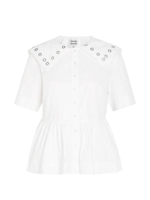 DAMSON MADDER. Cyrus eyelet-embellished peplum blouse
