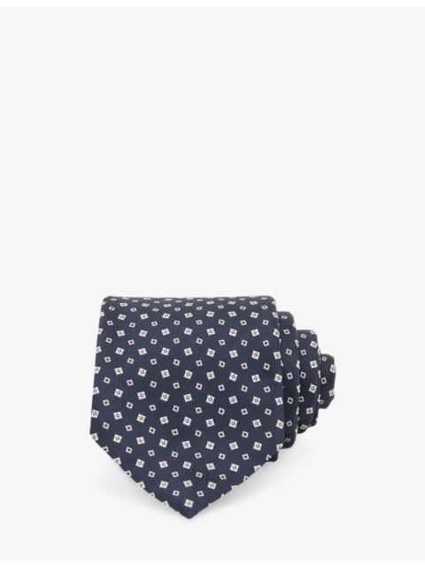 REISS Dario Micro-Square Silk-Blend Tie