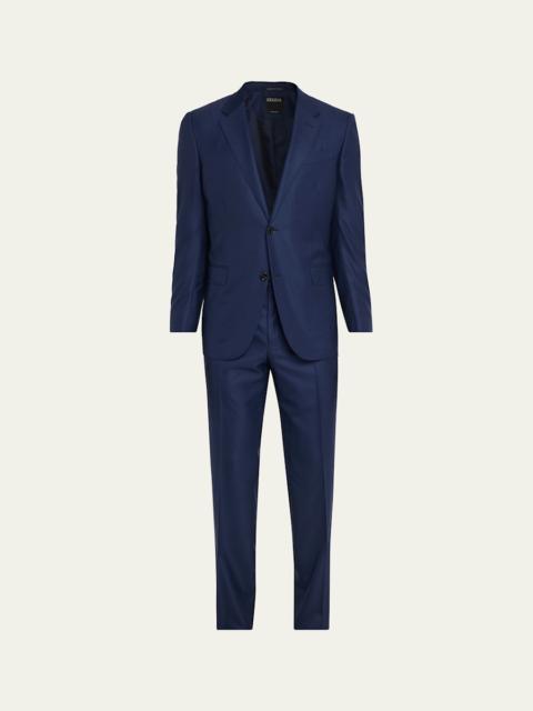 ZEGNA Men's Tonal Prince of Wales Plaid Wool Two-Piece Suit