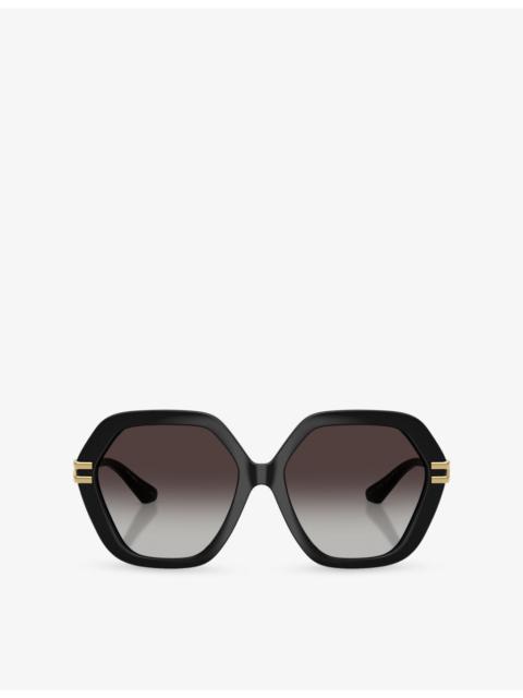 Dolce & Gabbana DG6210 Hexagon-Frame Acetate Sunglasses