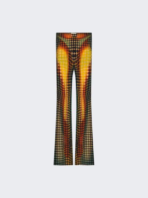 Jean Paul Gaultier Re-edition: Flare Pants Brown Dots Print