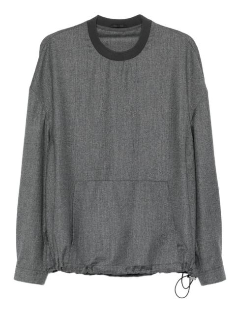 GIORGIO ARMANI drawstring pocket wool sweatshirt