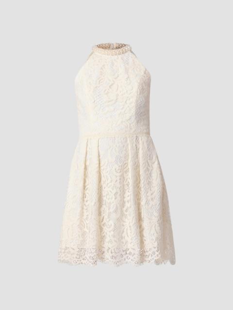 Shoshanna Women's Cooper Lace Embellished-Neck Mini Dress - Ivory