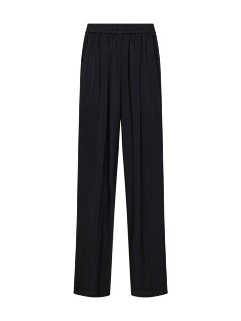 Alaïa Black cady straight trousers with contrasting bands