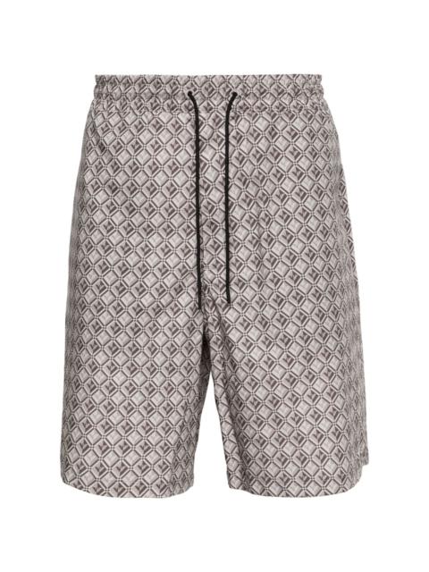 logo pattern-print poplin shorts