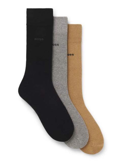 BOSS THREE-PACK OF REGULAR-LENGTH SOCKS WITH LOGOS