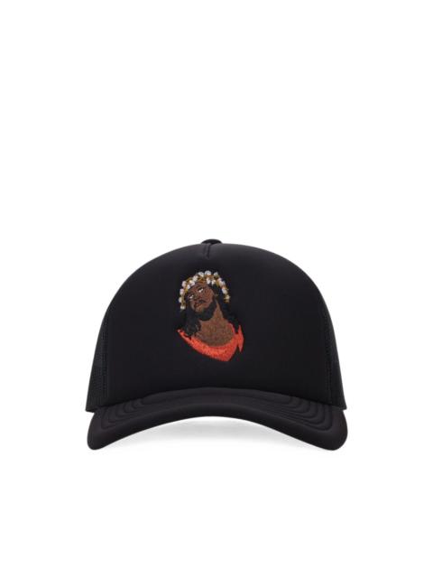 DENIM TEARS embroidered mesh-panel trucker hat