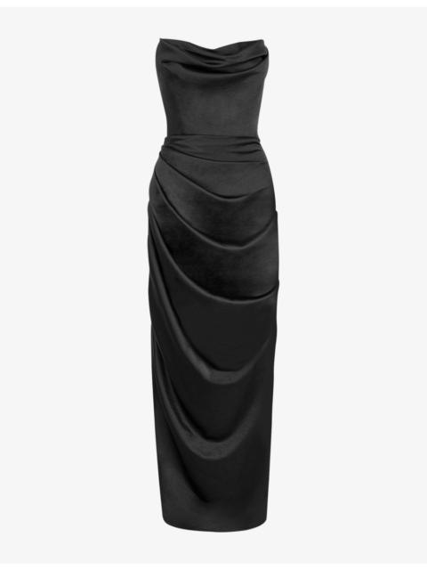 House of CB Adrienne slim-fit satin maxi dress