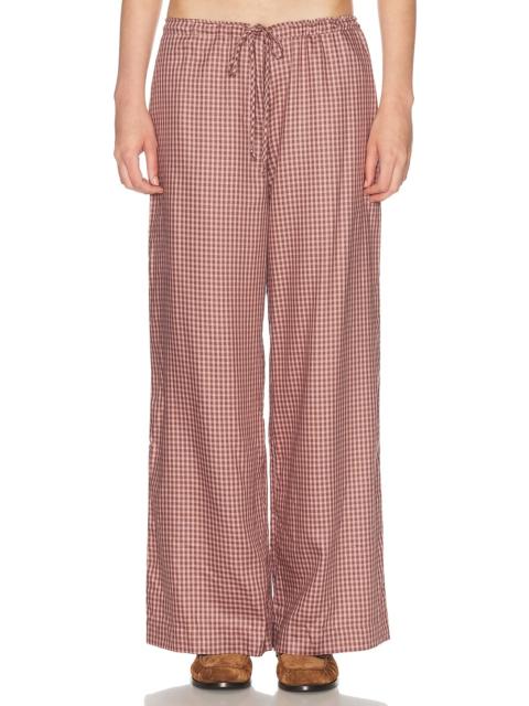 DONNI. The Tencel Plaid Tie Pant